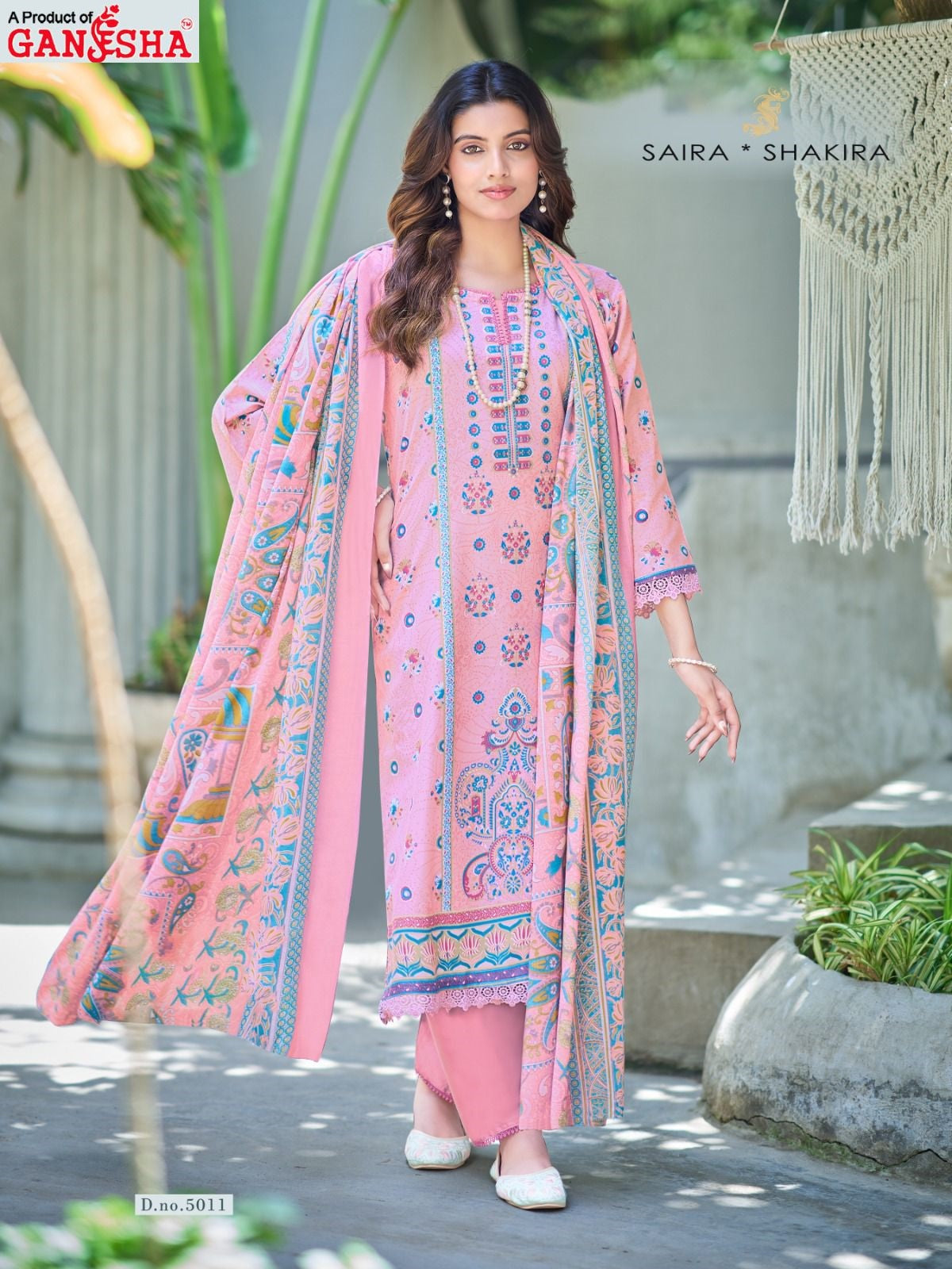 Saira Shakira Vol 5 Ganesha Mix Cotton Karachi Salwar Suits Exporter