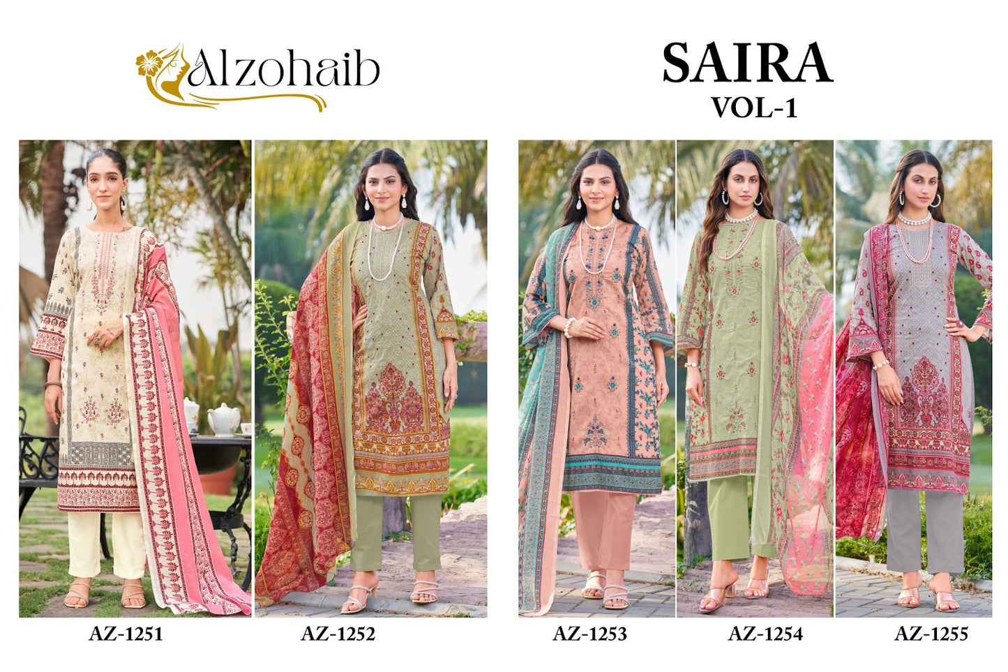 Saira Vol 1 Al Zohaib Pure Cotton Karachi Salwar Suits Exporter