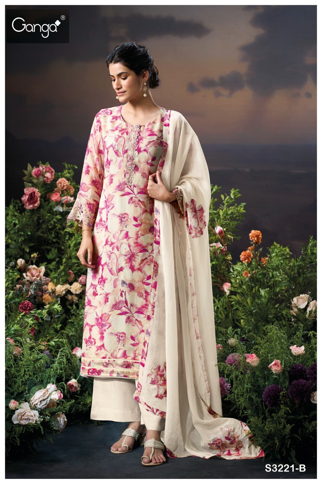 Saiya 3221 Ganga Organza Plazzo Style Suits Manufacturer India