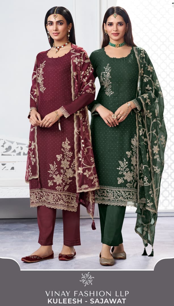 Sajawat Kuleesh Vinay Fashion Llp Organza Pant Style Suits Manufacturer Gujarat