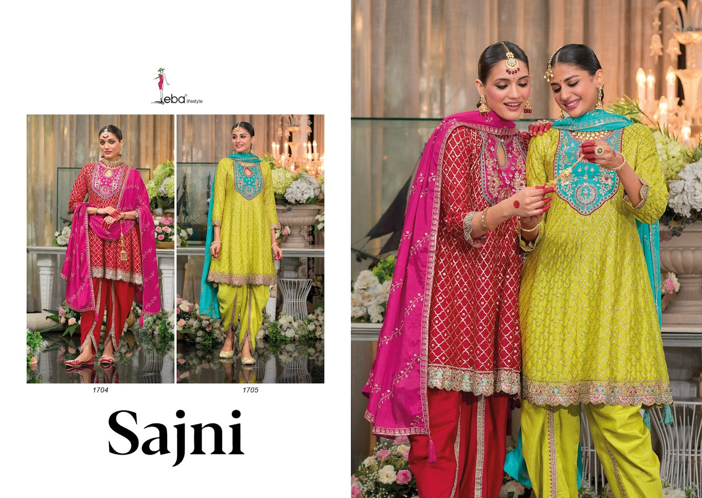 Sajni Dhoti Style Eba Lifestyle Chinon Readymade Suits Exporter India