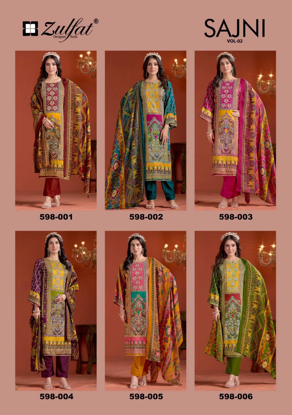 Sajni Vol 2 Zulfat Designer Jam Cotton Karachi Salwar Suits Manufacturer India