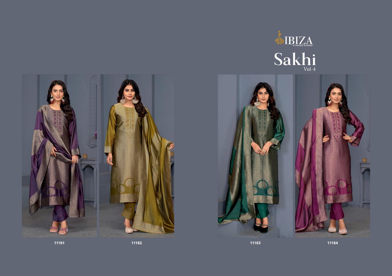 Sakhi Vol 4 Ibiza Silk Jacquard Pant Style Suits Manufacturer