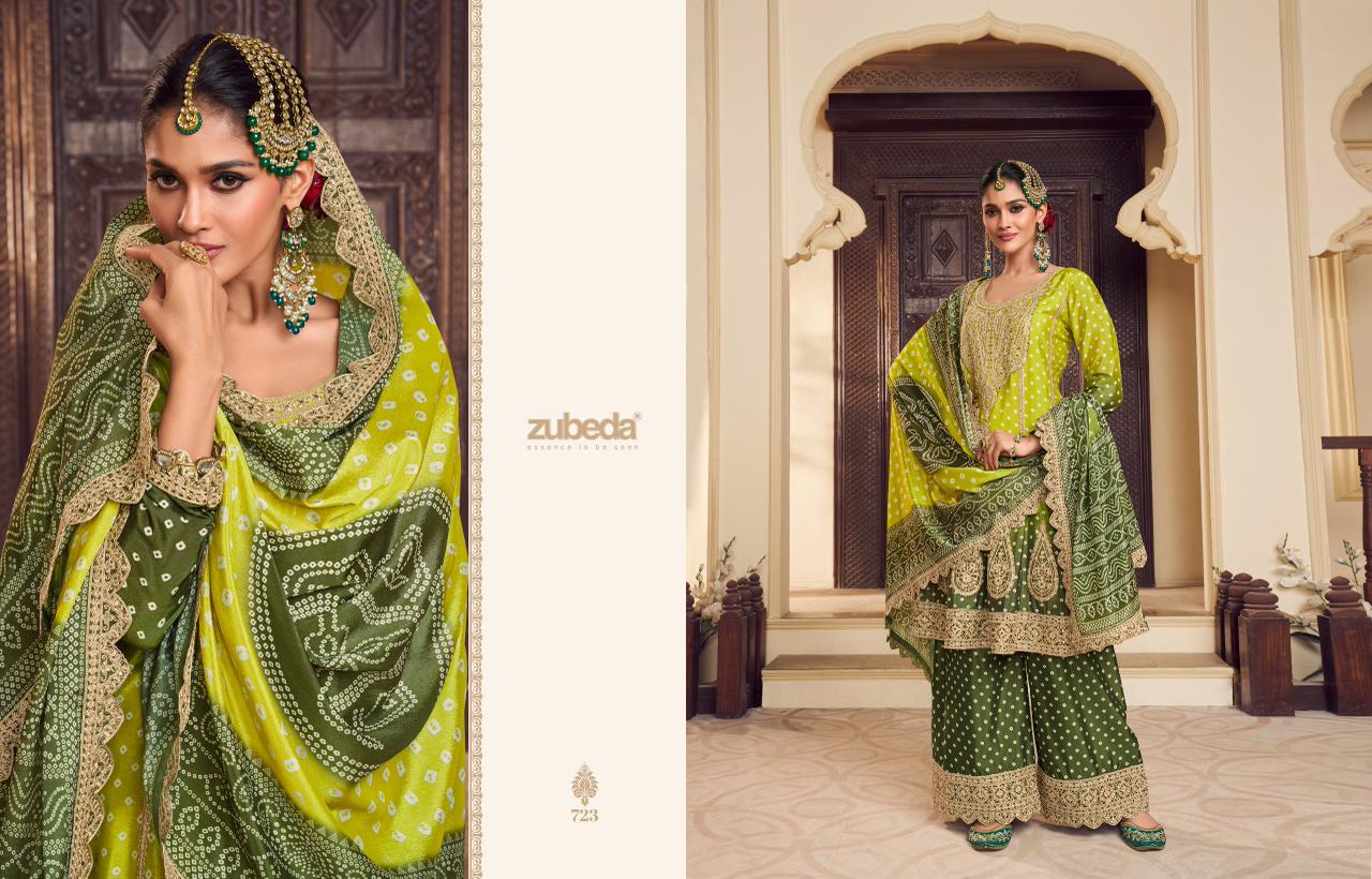 Sakhi Zubeda Chinon Silk Readymade Suits Manufacturer India