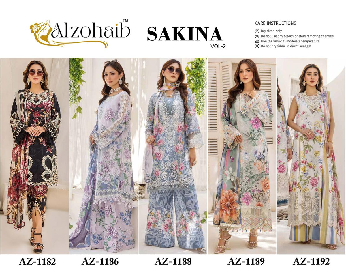 Sakina Vol 2 Al Zohaib Pure Cotton Pakistani Salwar Suits Manufacturer