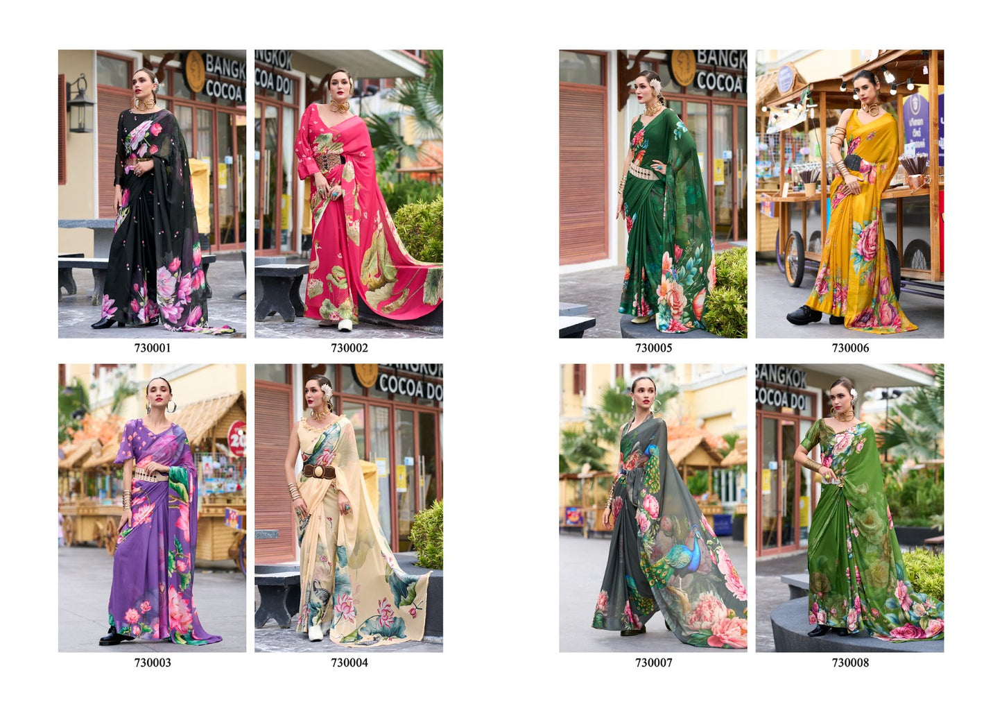 Sakira 730001-730008 Rajpath Georgette Sarees Exporter