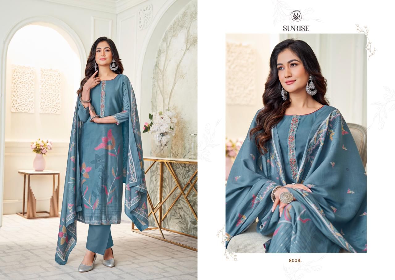 Sakshi Silk Vol 8 Sunrise Modal Silk Pant Style Suits Wholesale Rate