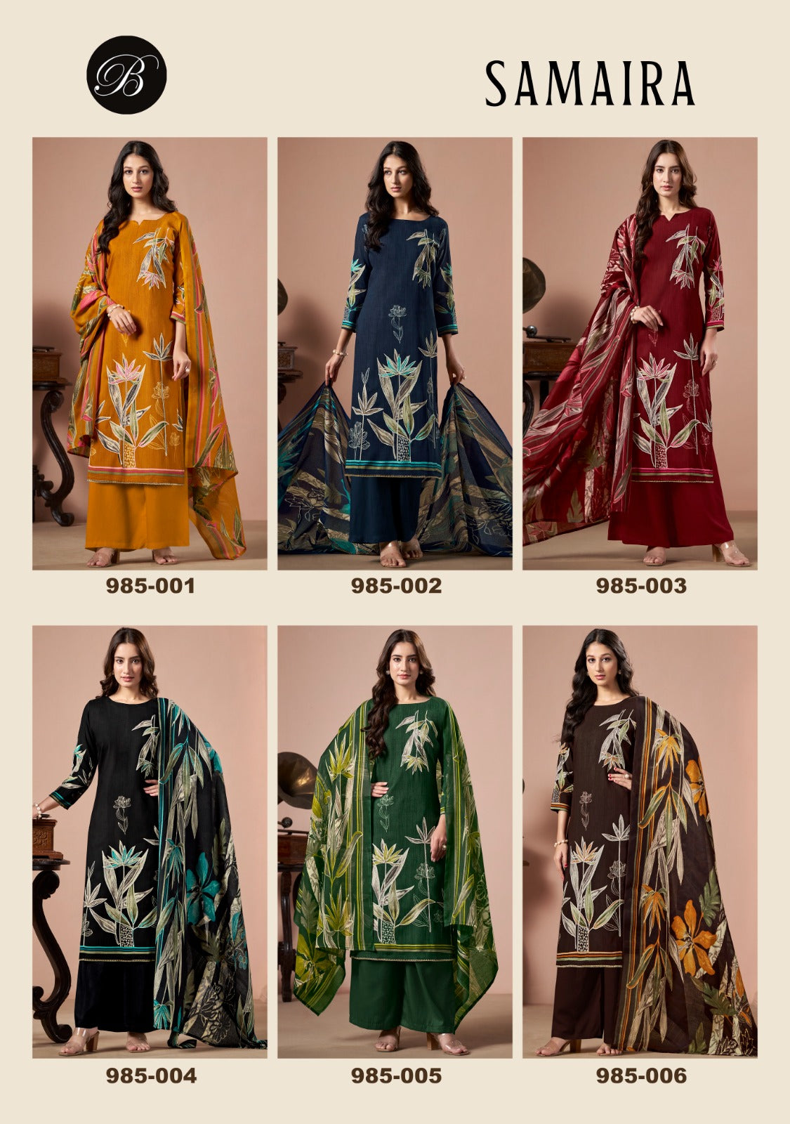 Samaira Belliza Designer Studio Viscose Rayon Karachi Salwar Suits Wholesaler Gujarat