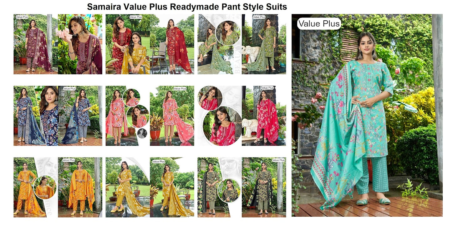 Samaira Value Plus Two Tone Readymade Pant Style Suits Supplier