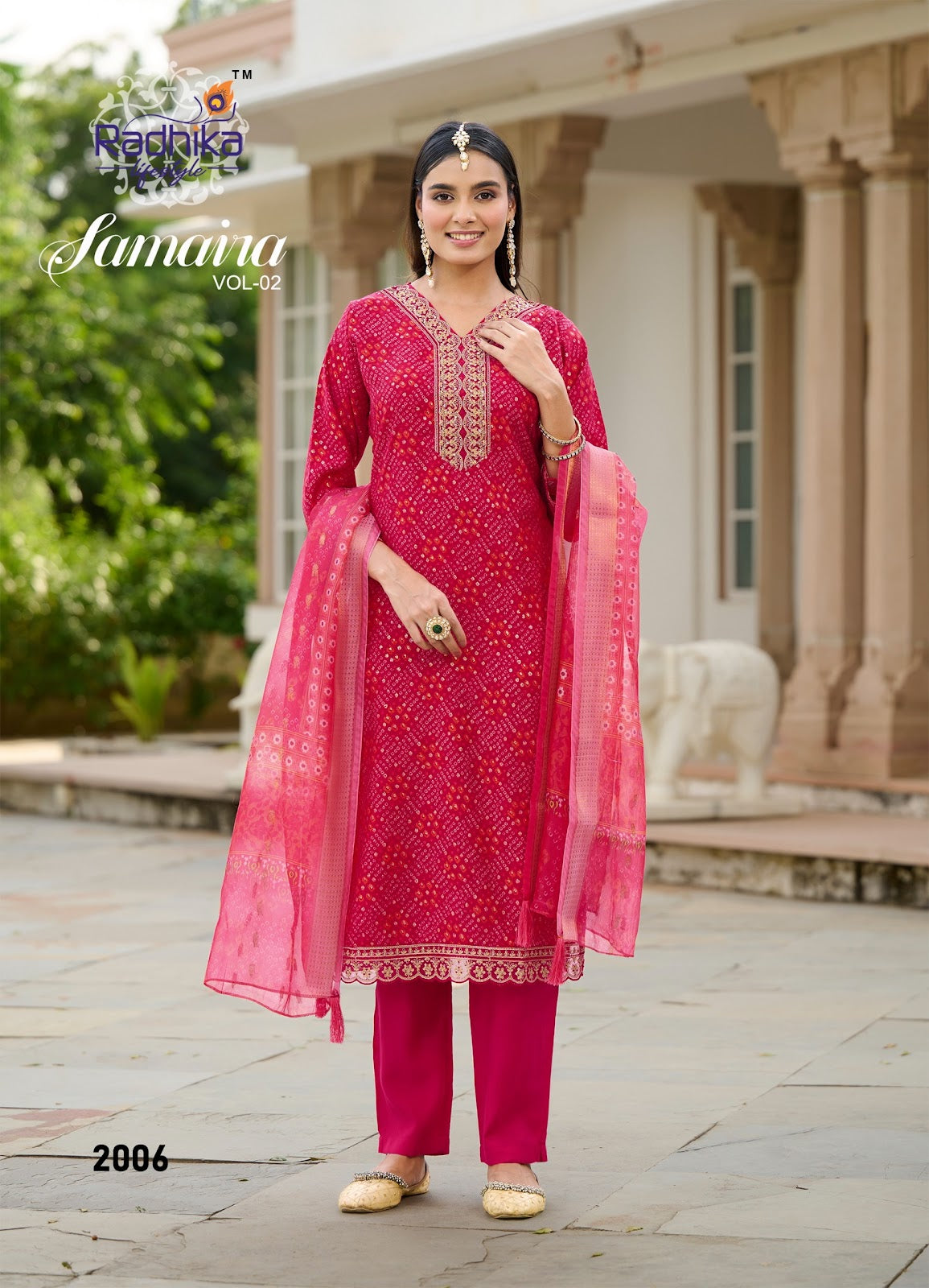 Samaira Vol 2 Radhika Lifestyle Berlin Readymade Pant Style Suits Supplier Ahmedabad