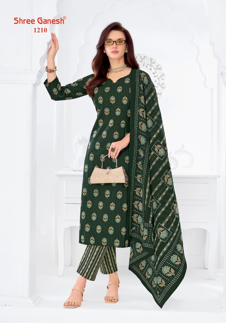 Samaiyra Ajrak Vol 1 Shree Ganesh Cotton Dress Material Wholesaler Gujarat