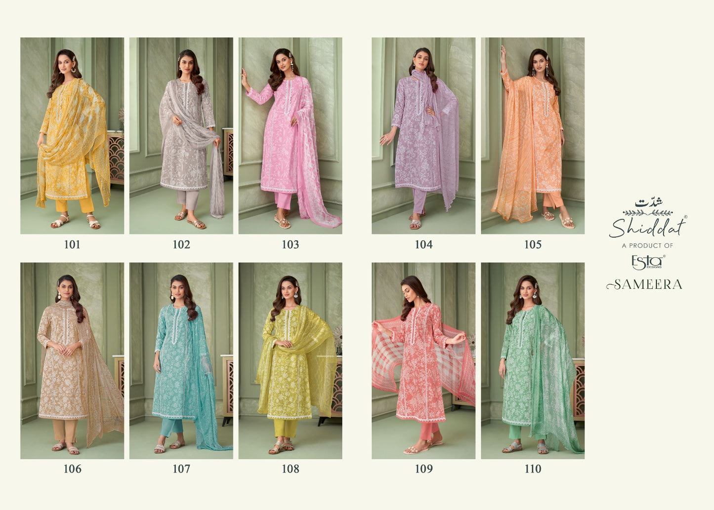 Sameera Shiddat Cotton Cambric Pant Style Suits