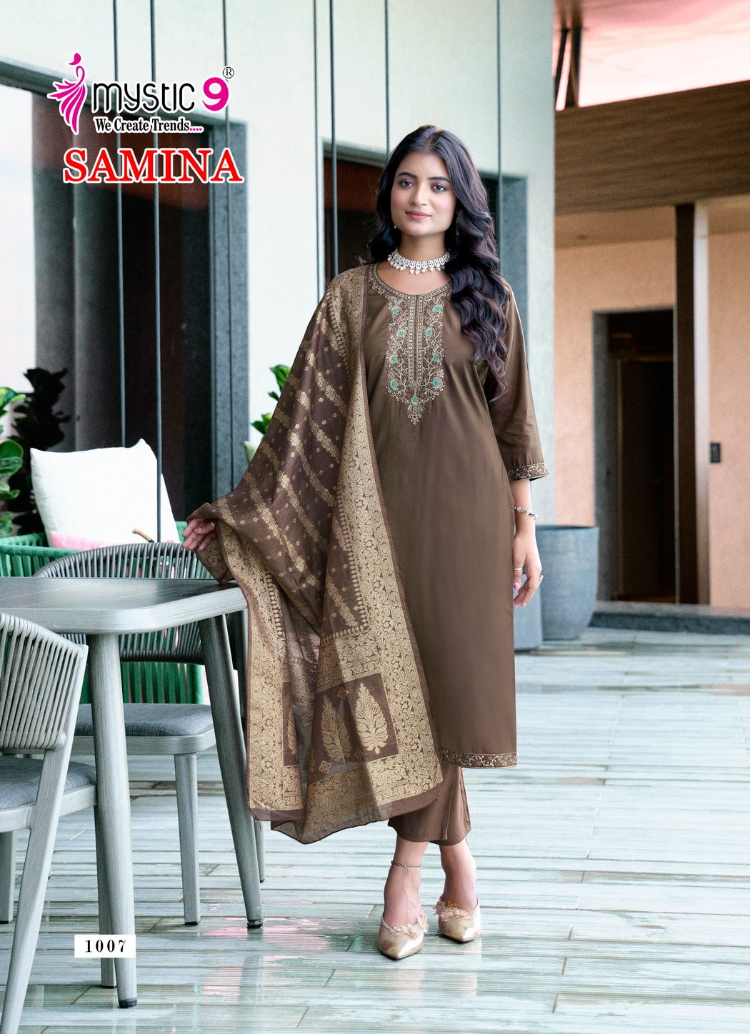 Samina Vol 1 Mystic 9 Roman Silk Readymade Pant Style Suits Exporter