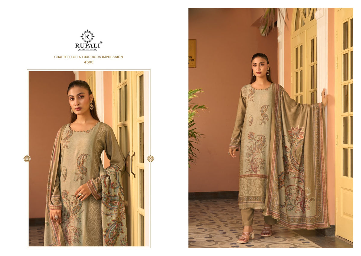 Samira Rupali Viscose Pashmina Suits Manufacturer