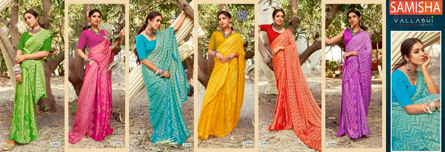 Samisha Vallabhi Prints Georgette Sarees Exporter