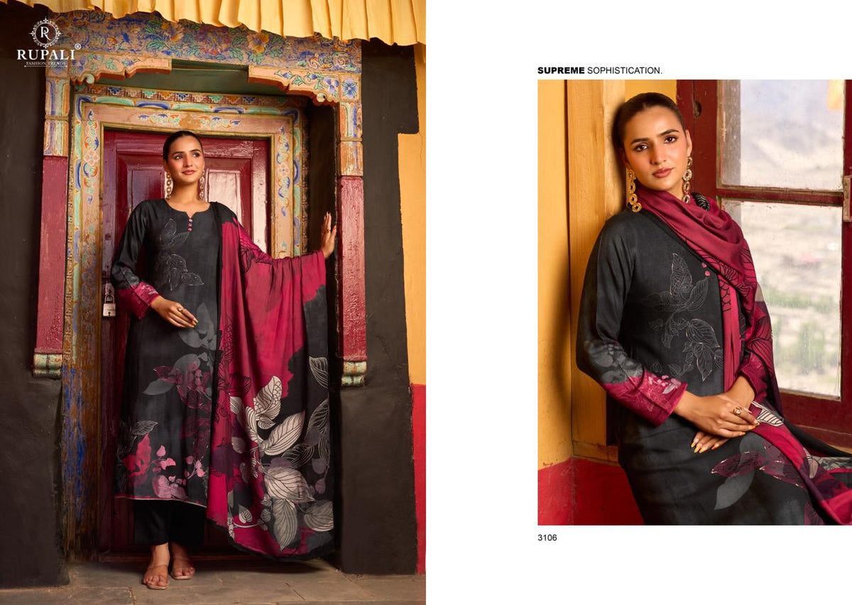 Samithra Rupali Viscose Pashmina Suits Exporter