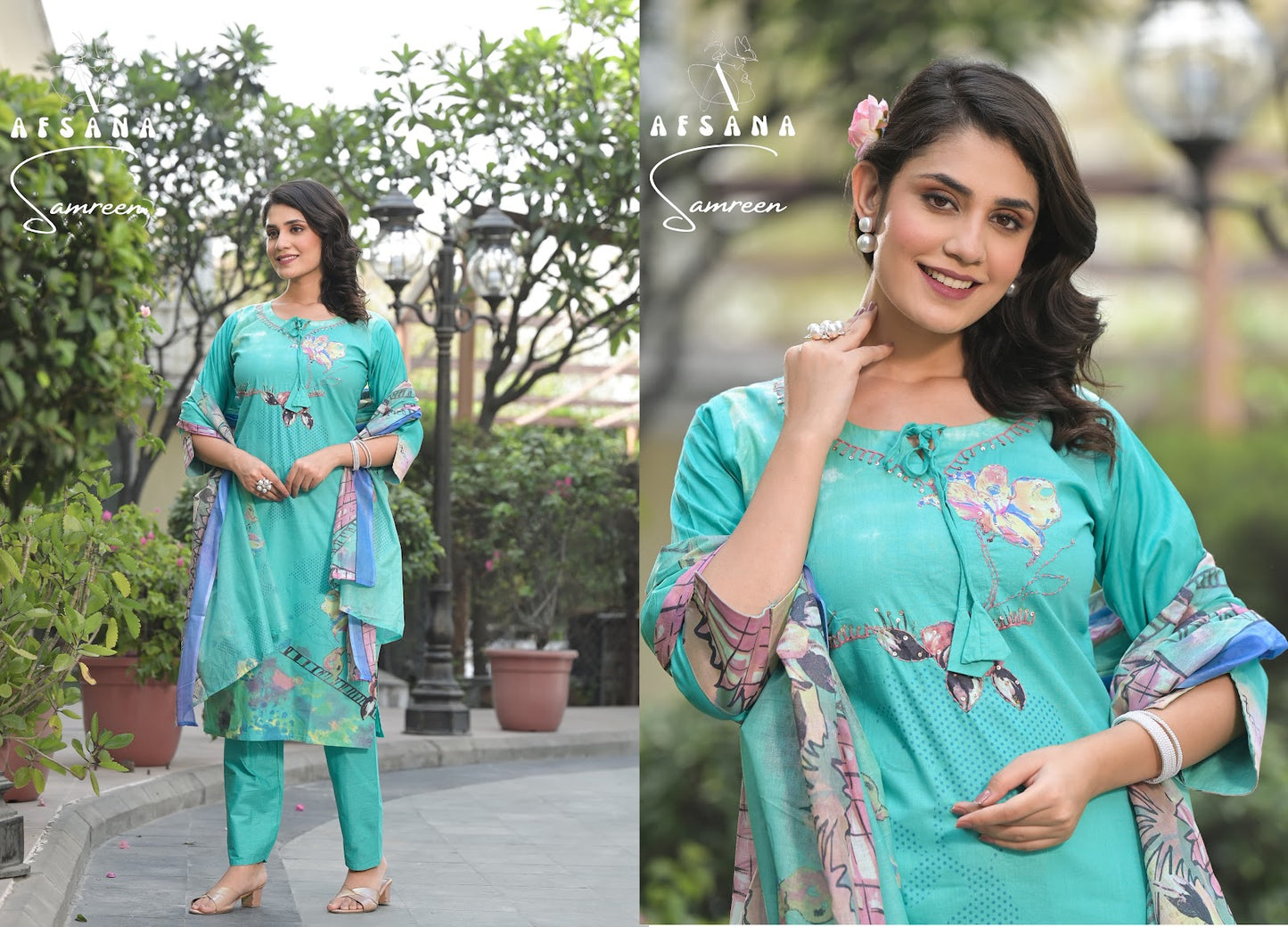 Samreen Afsana Cambric Cotton Karachi Readymade Suits Wholesale Price
