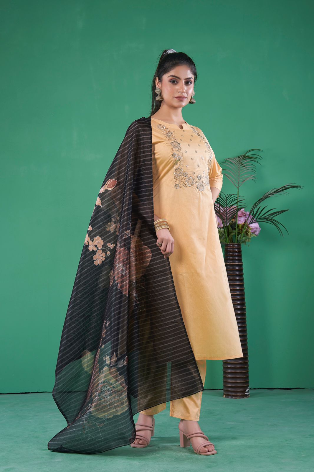 Samyugi Seamore Art Silk Readymade Pant Style Suits Exporter Gujarat