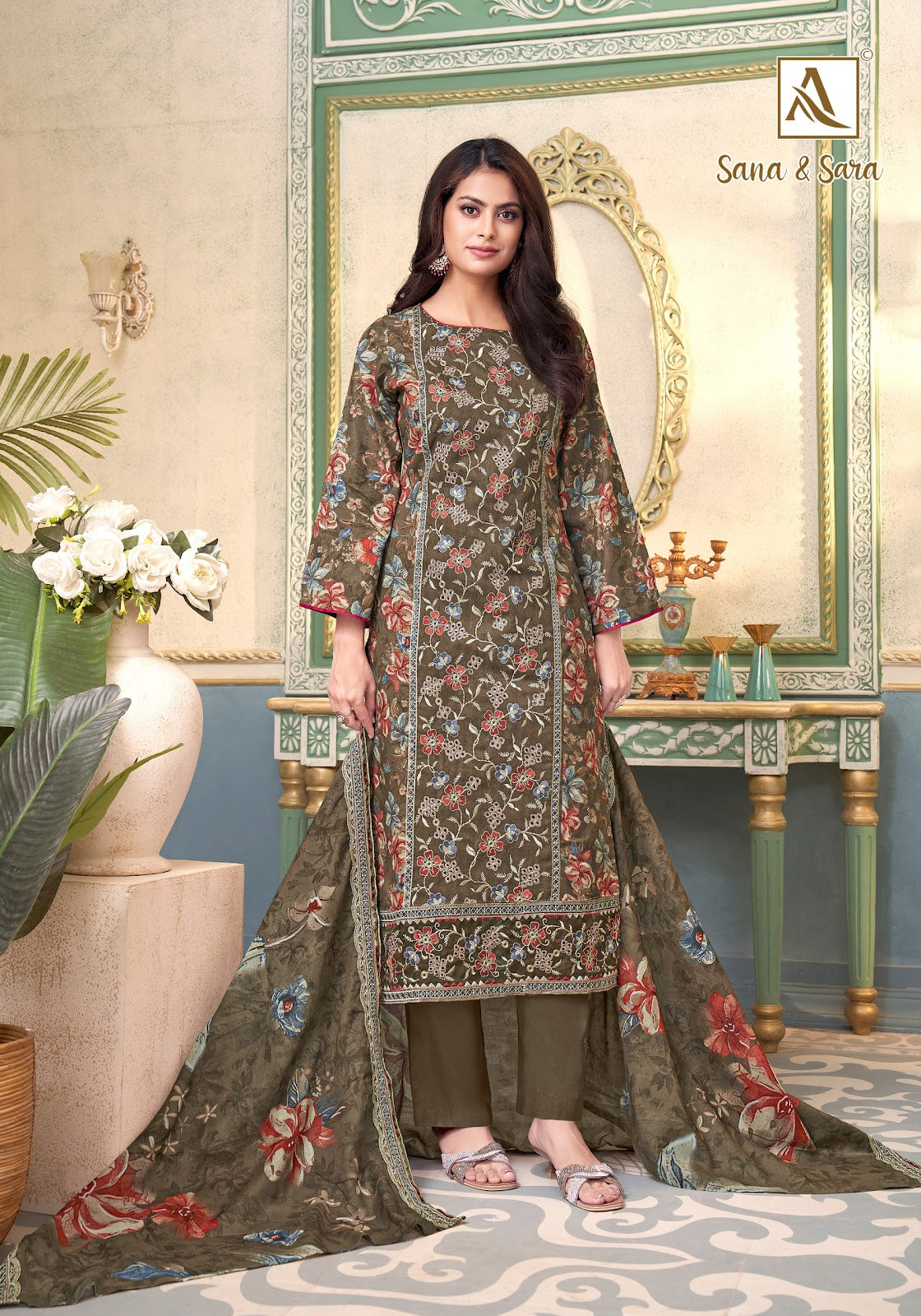 Sana And Sara Alok Cambric Cotton Karachi Salwar Suits Exporter Gujarat