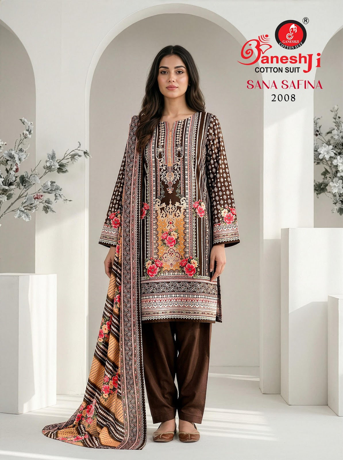 Sana Safina Vol 2 Ganeshji Mix Cotton Karachi Salwar Suits Supplier Ahmedabad