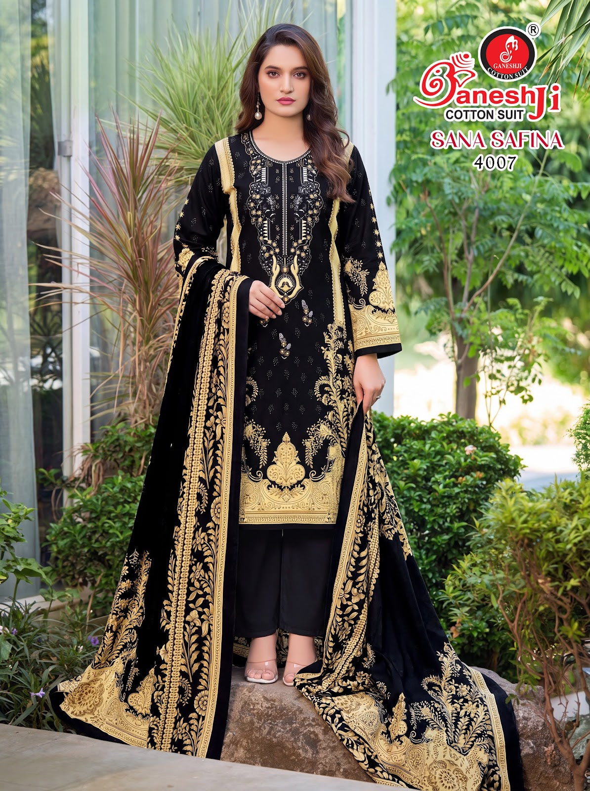 Sana Safina Vol 4 Ganeshji Mix Cotton Karachi Salwar Suits Exporter