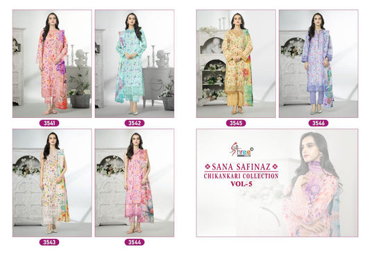 Sana Safinaz Chikankari Collection Vol 5 Shree Fabs Pure Cotton Pakistani Salwar Suits Wholesaler Ahmedabad