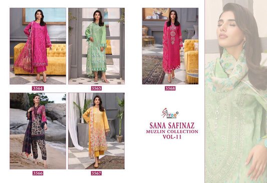 Sana Safinaz Muzlin Collection Vol 11 Shree Fabs Pure Cotton Pakistani Patch Work Suits Manufacturer