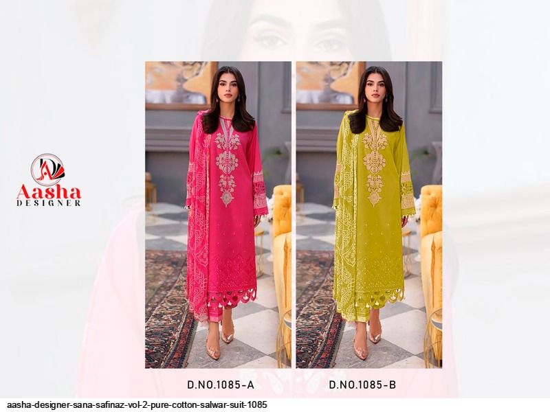 Sana Safinaz Vol 2-1085 Aasha Designer Pure Cotton Pakistani Patch Work Suits Wholesaler India
