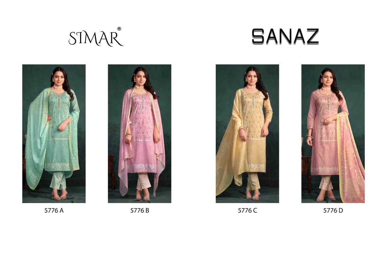 Sanaz Simar Lawn Cotton Pant Style Suits Supplier Gujarat
