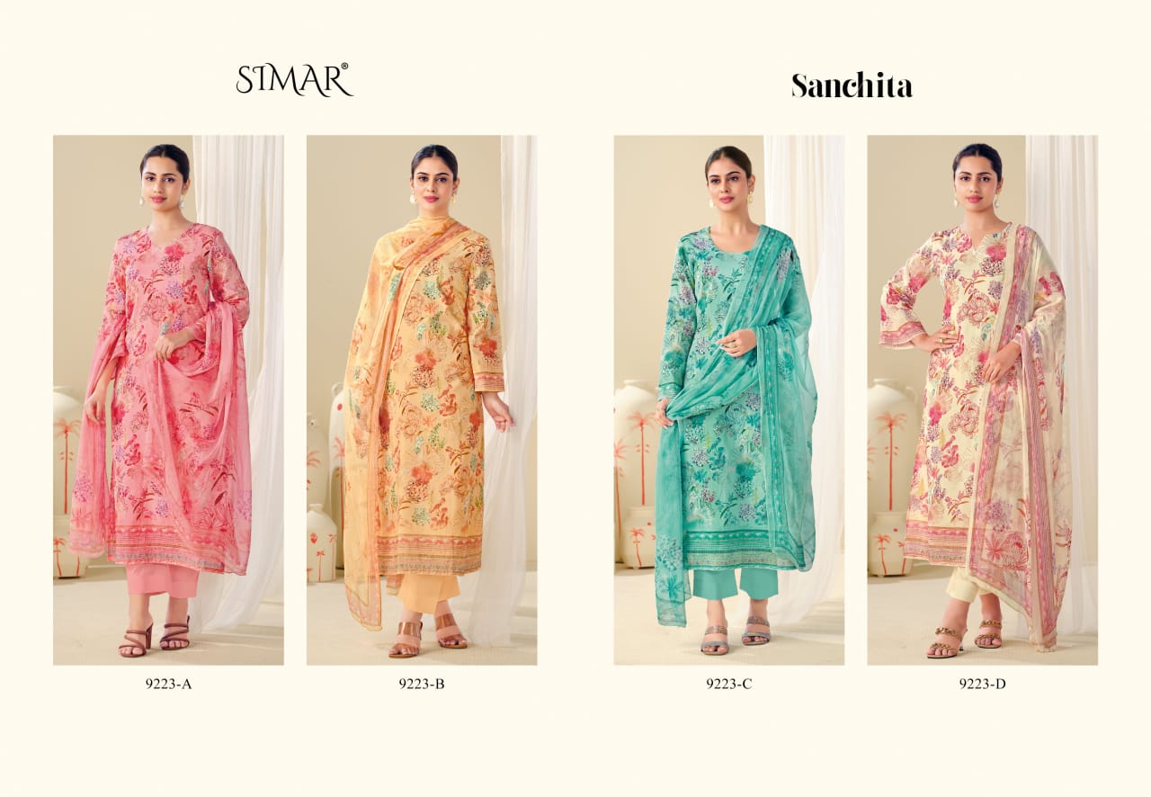Sanchita Simar Organdy Pant Style Suits Wholesale Price