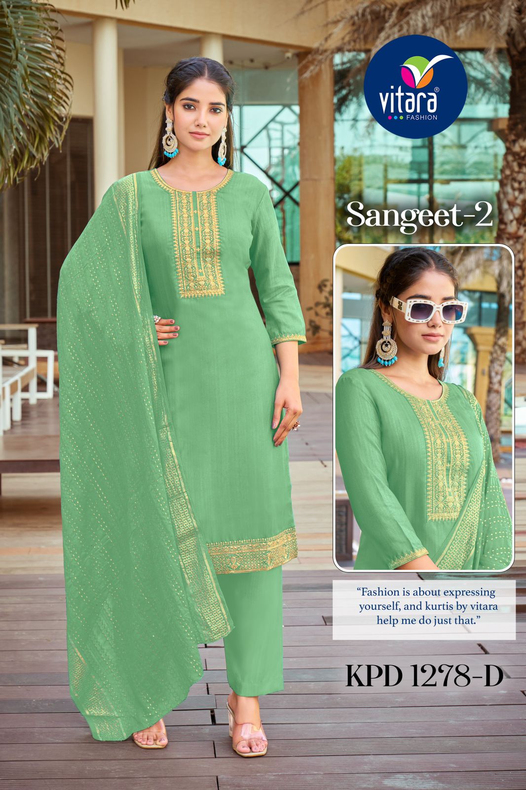 Sangeet 2 Vitara Silk Readymade Pant Style Suits Supplier