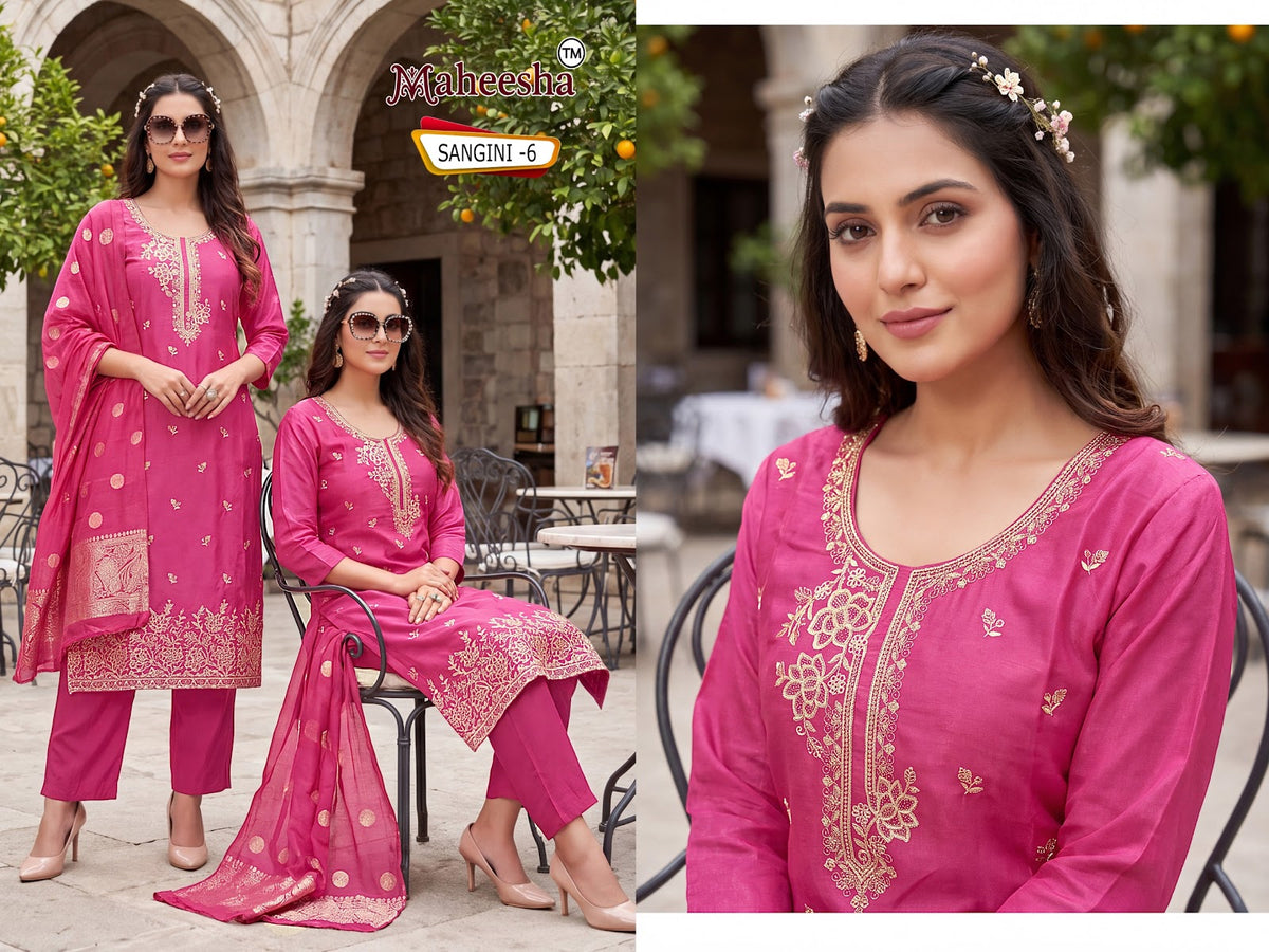 Sangini Maheesha Roman Readymade Pant Style Suits Wholesale Rate