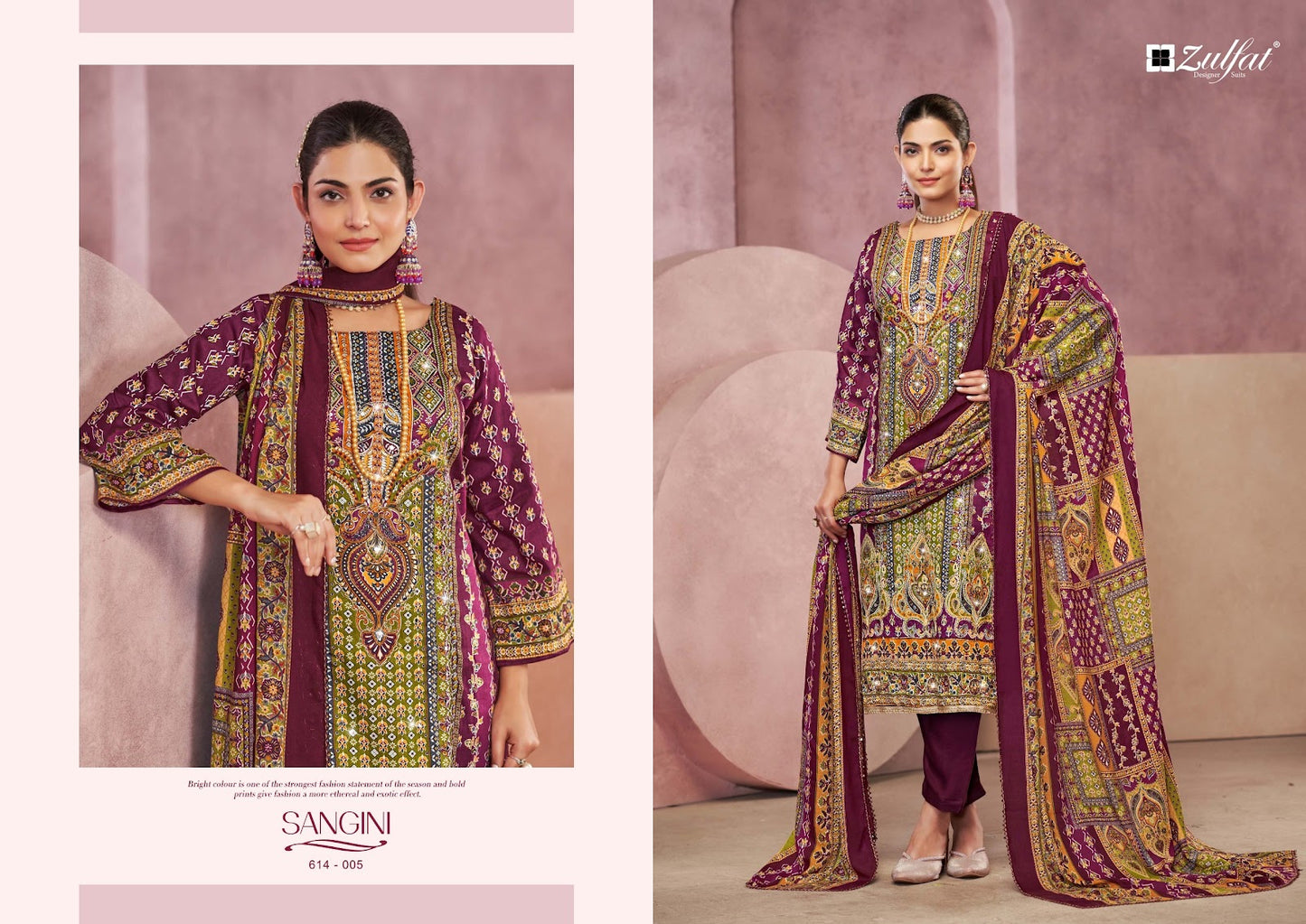 Sangini Vol 4 Zulfat Designer Jam Cotton Karachi Salwar Suits Supplier Ahmedabad