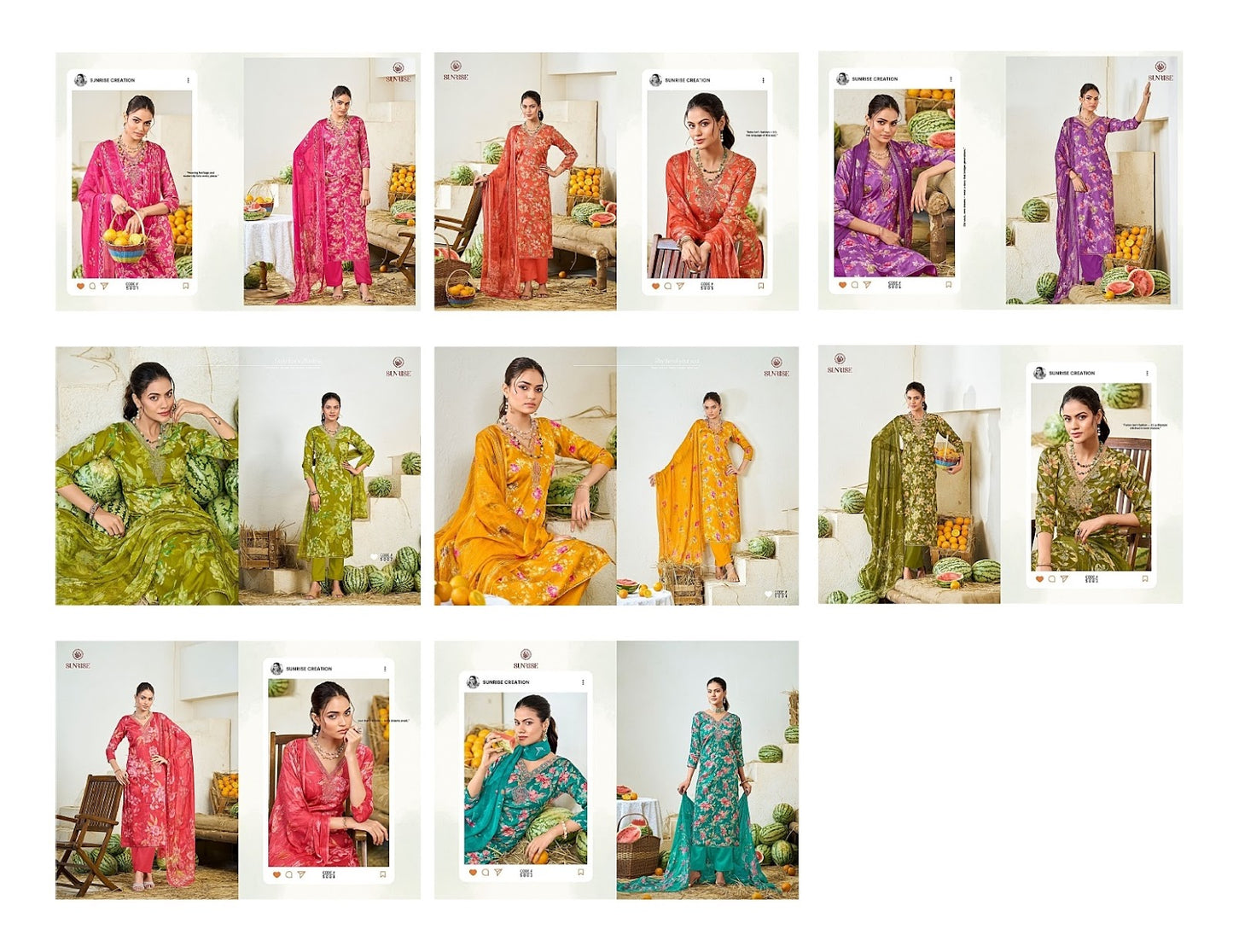Sania Vol 5 Sunrise Jam Satin Pant Style Suits Wholesaler Gujarat
