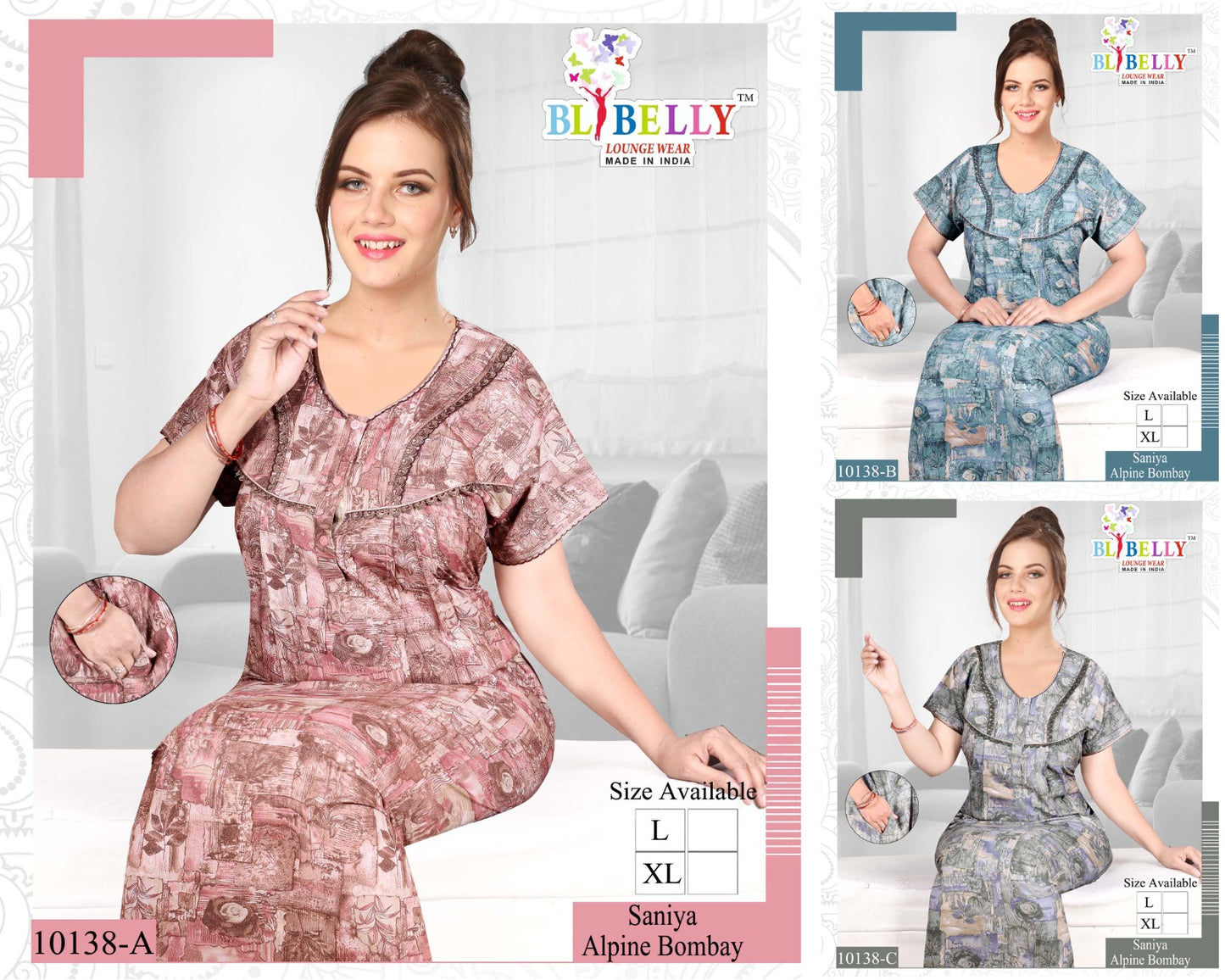 Saniya Belly Alpine Night Gowns Wholesaler India