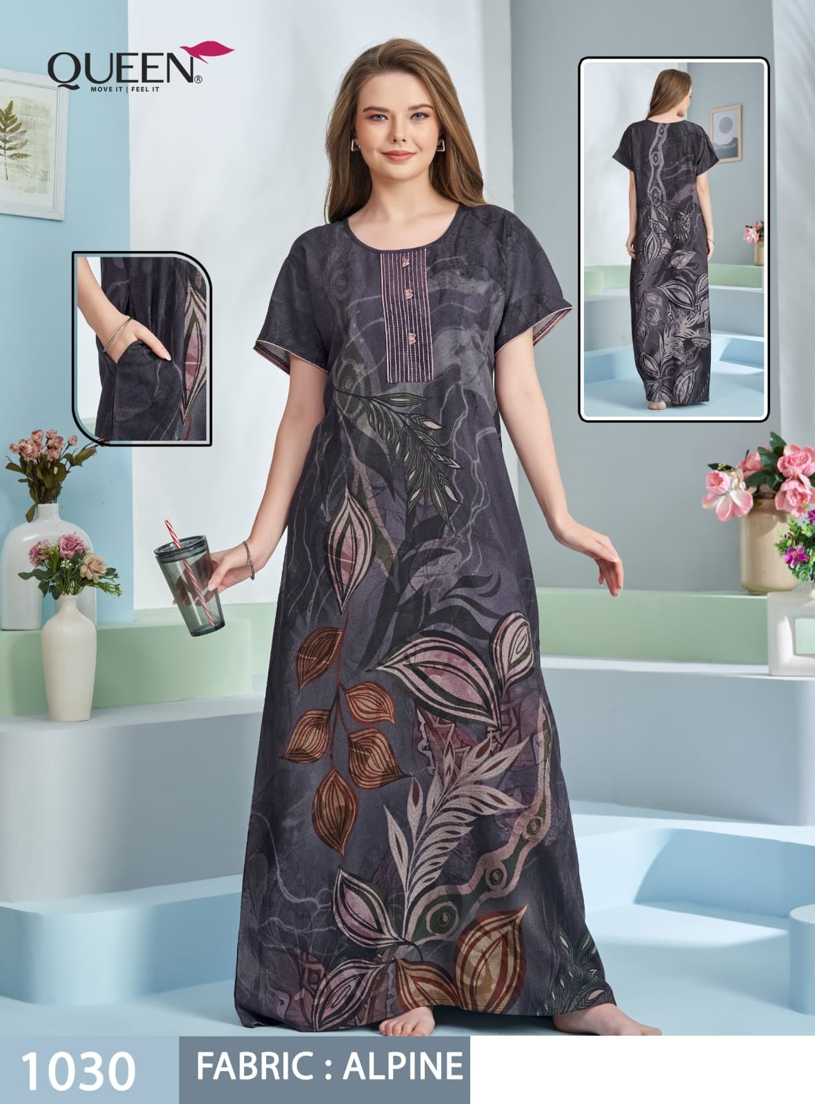 Saniya Queen Alpine Night Gowns Wholesale Price