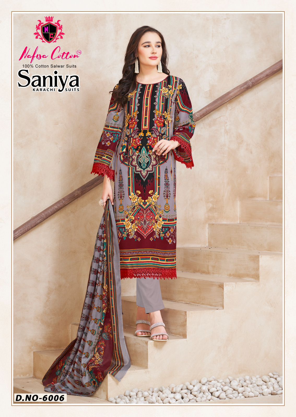 Saniya Vol 6 Nafisa Cotton Karachi Salwar Suits Wholesale Price