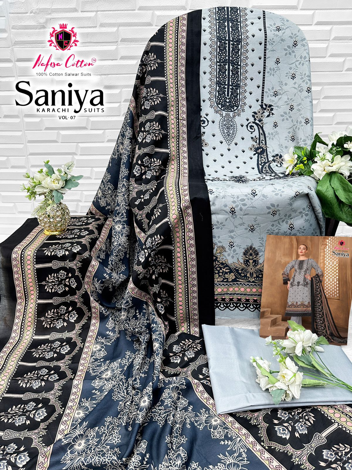 Saniya Vol 7 Nafisa Cotton Cotton Karachi Salwar Suits Manufacturer