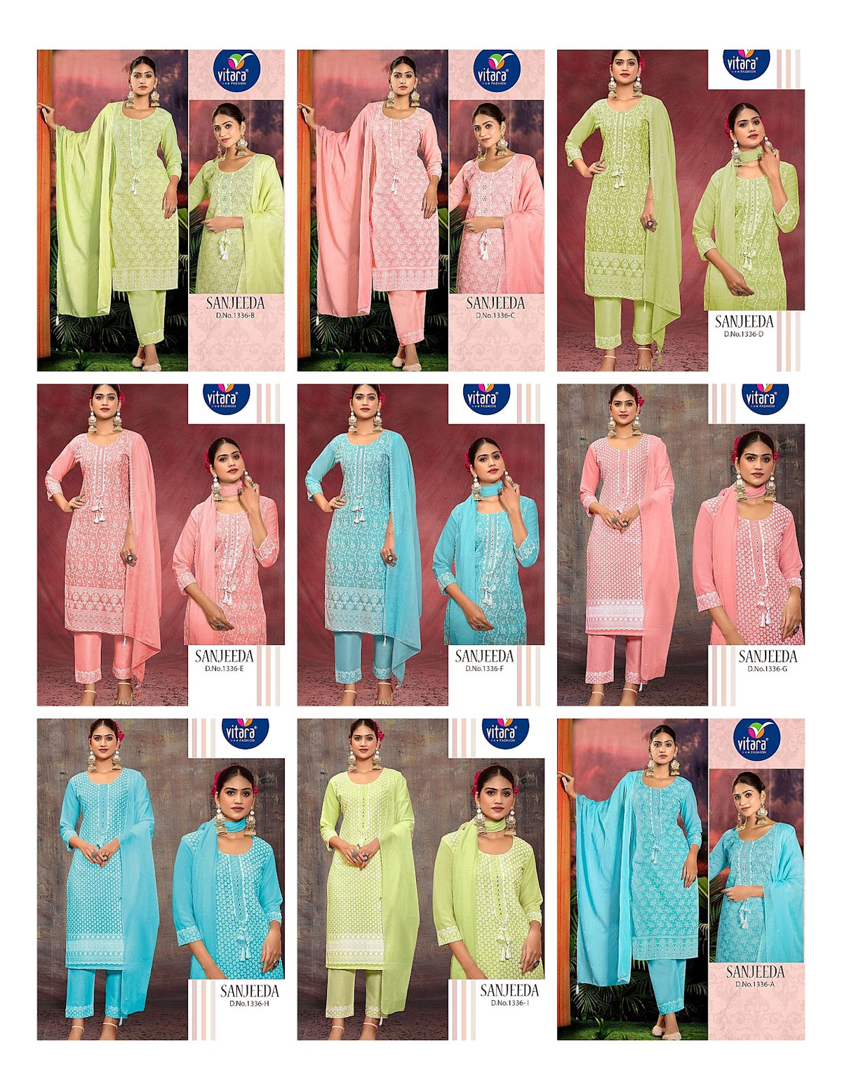 Sanjeeda Vitara Pure Cotton Readymade Suits Wholesaler Ahmedabad