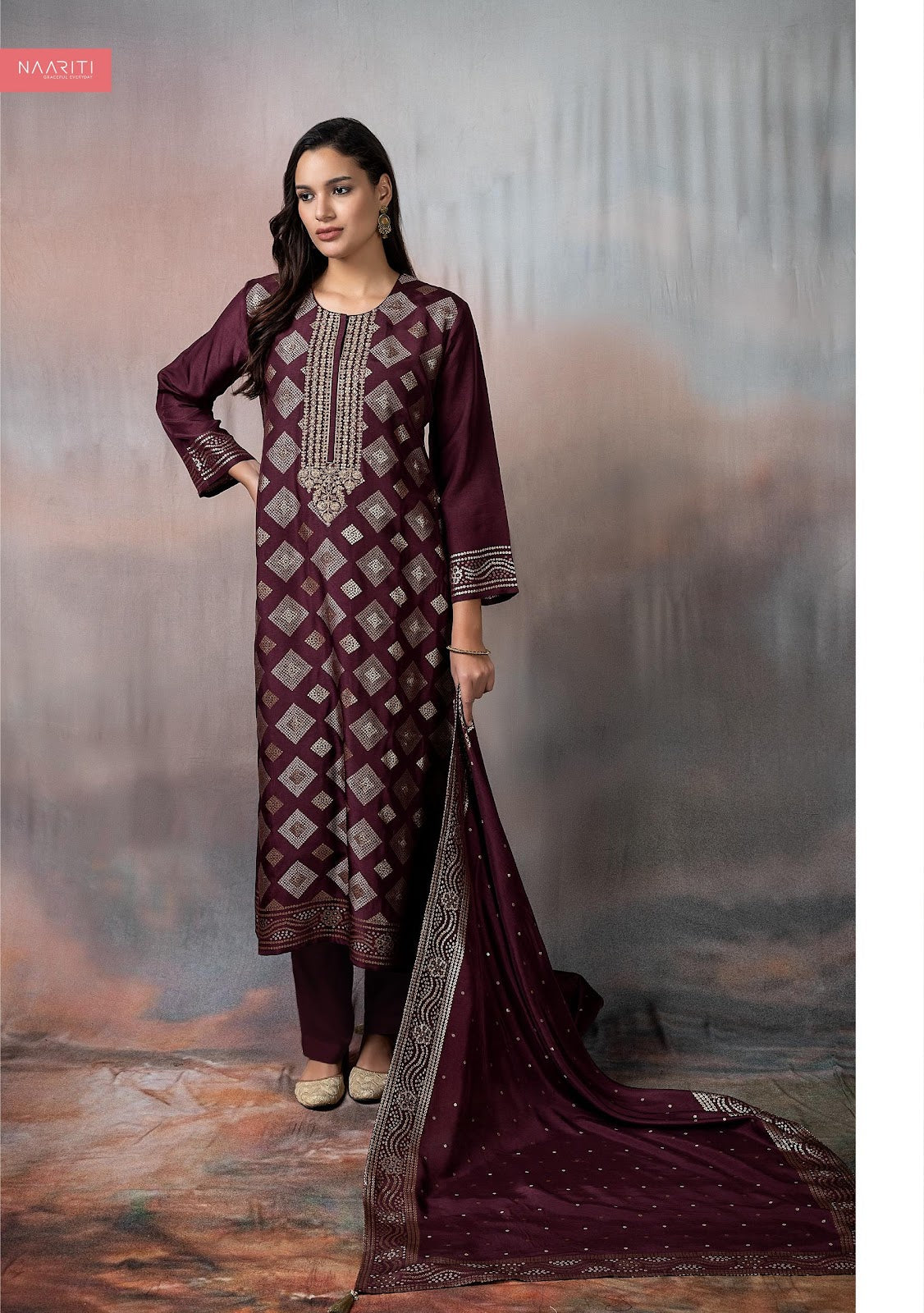 Sanovar Naariti Silk Jacquard Pant Style Suits Wholesaler Ahmedabad