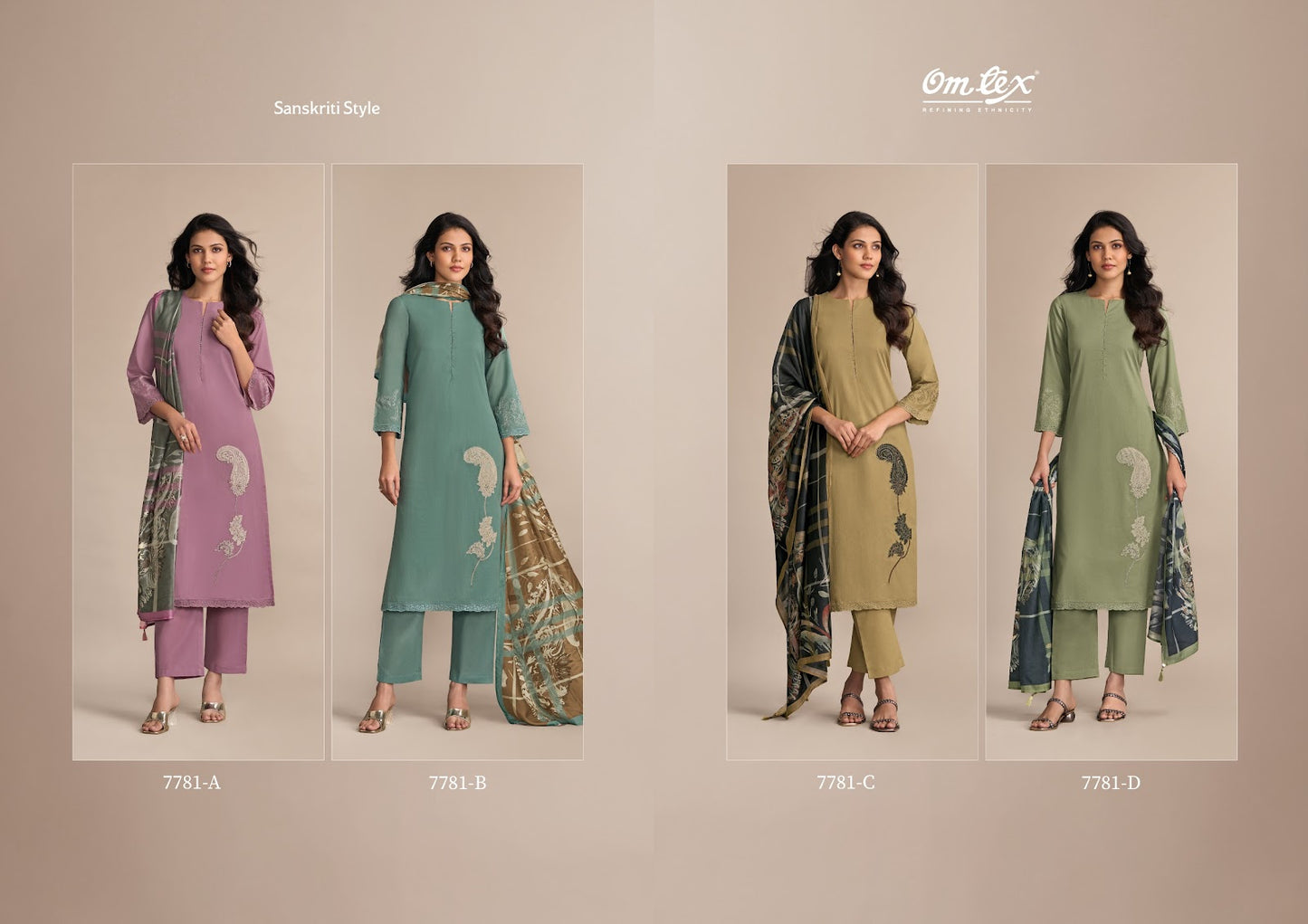Sanskruti Style Omtex Lawn Cotton Pant Style Suits Wholesaler