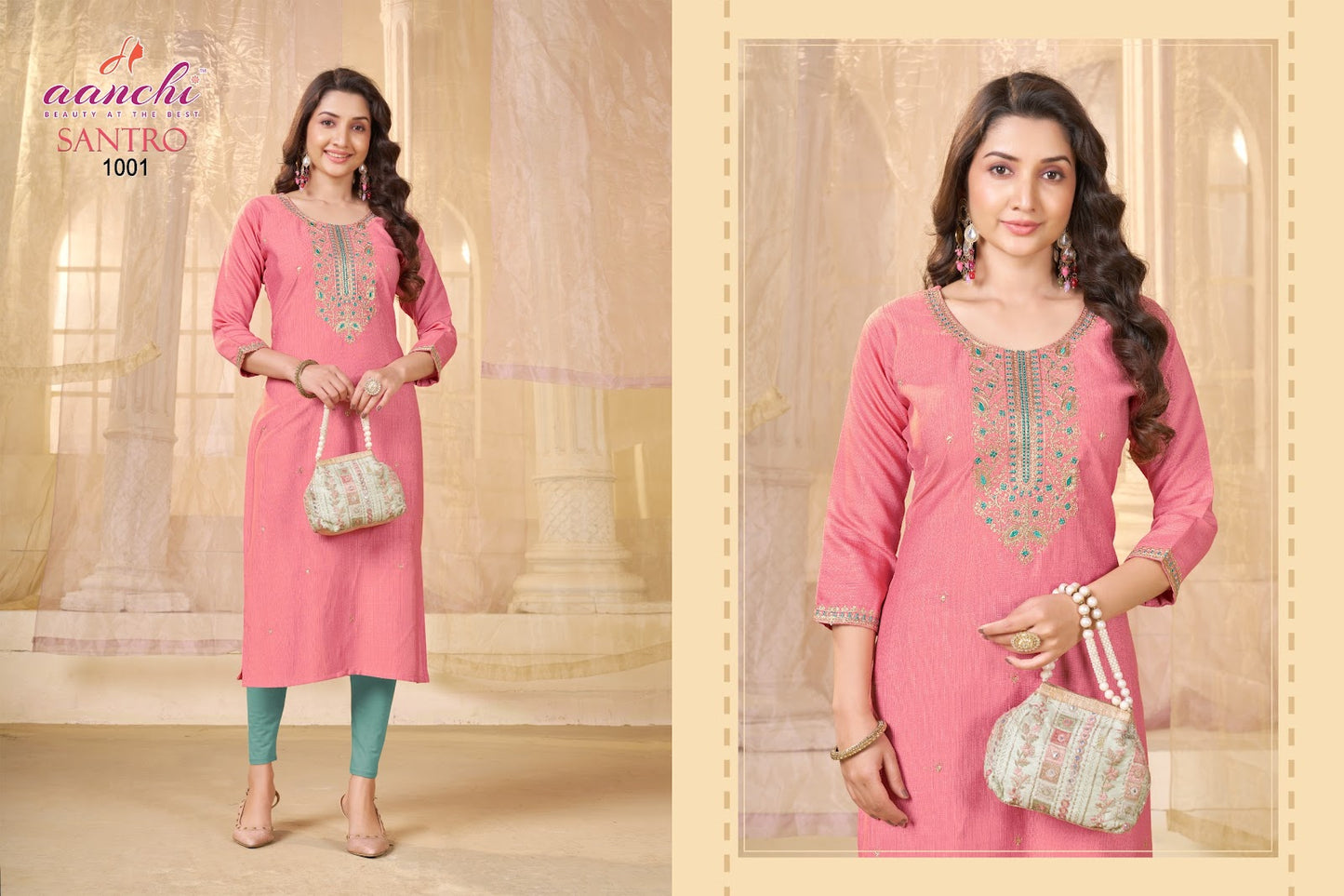 Santro Aanchi Vatican Straight Cut Kurtis Wholesaler