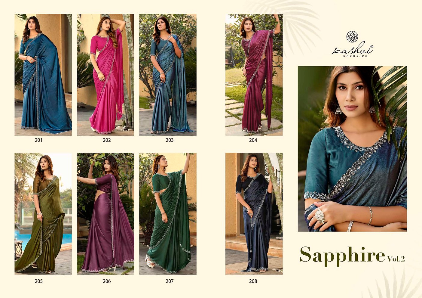 Sapphire Vol 2 Kashvi Creation Soft Silk Sarees Manufacturer Ahmedabad