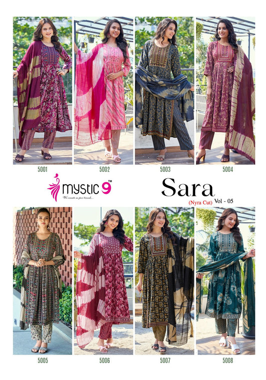 Sara Vol 5 Mystic 9 Two Tone Readymade Pant Style Suits