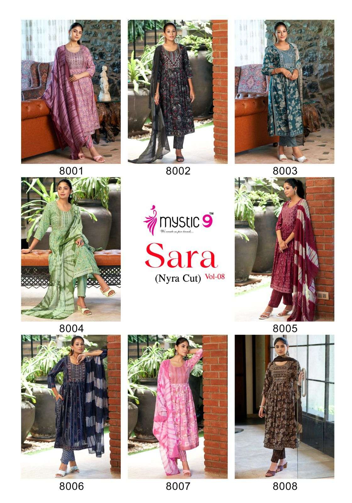 Sara Vol 8 Mystic 9 Rayon Capsule Readymade Pant Style Suits Manufacturer Ahmedabad