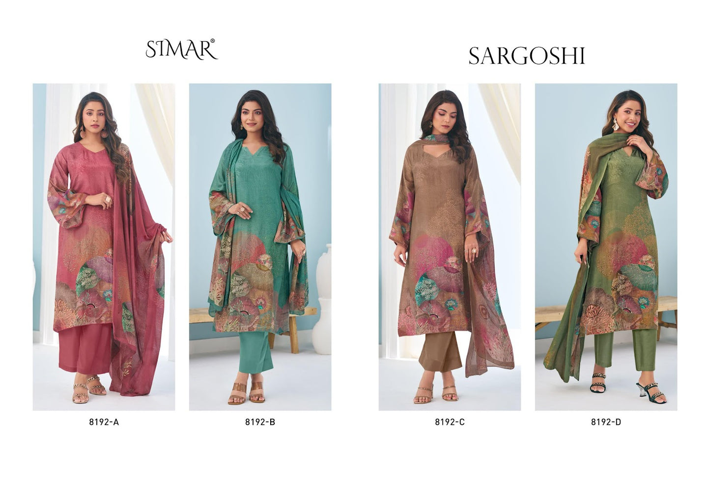 Sargoshi Simar Pure Viscose Muslin Pant Style Suits Wholesaler Gujarat
