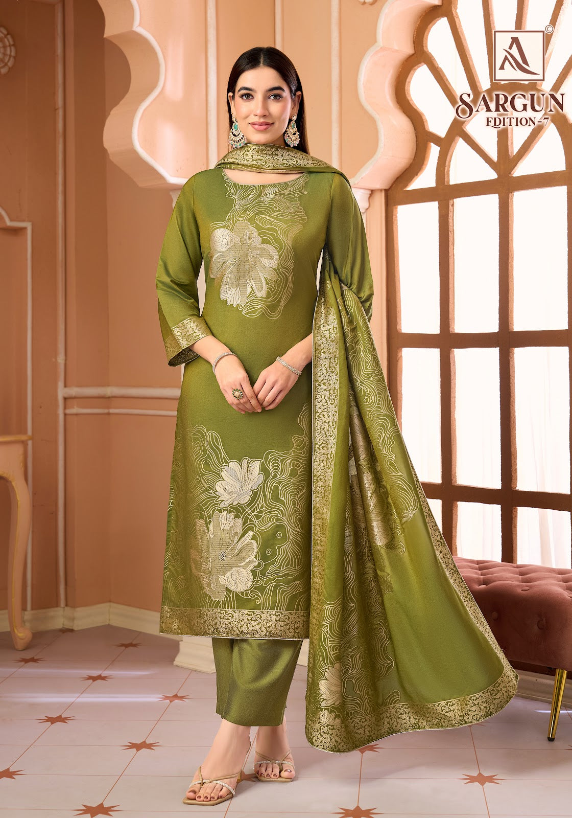 Sargun Edition 7 Alok Viscose Maslin Karachi Salwar Suits Exporter Ahmedabad