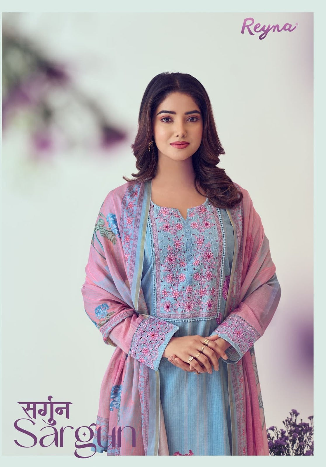 Sargun Reyna Linen Pant Style Suits Manufacturer India