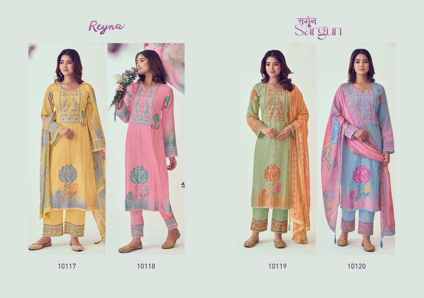 Sargun Reyna Linen Pant Style Suits Manufacturer India