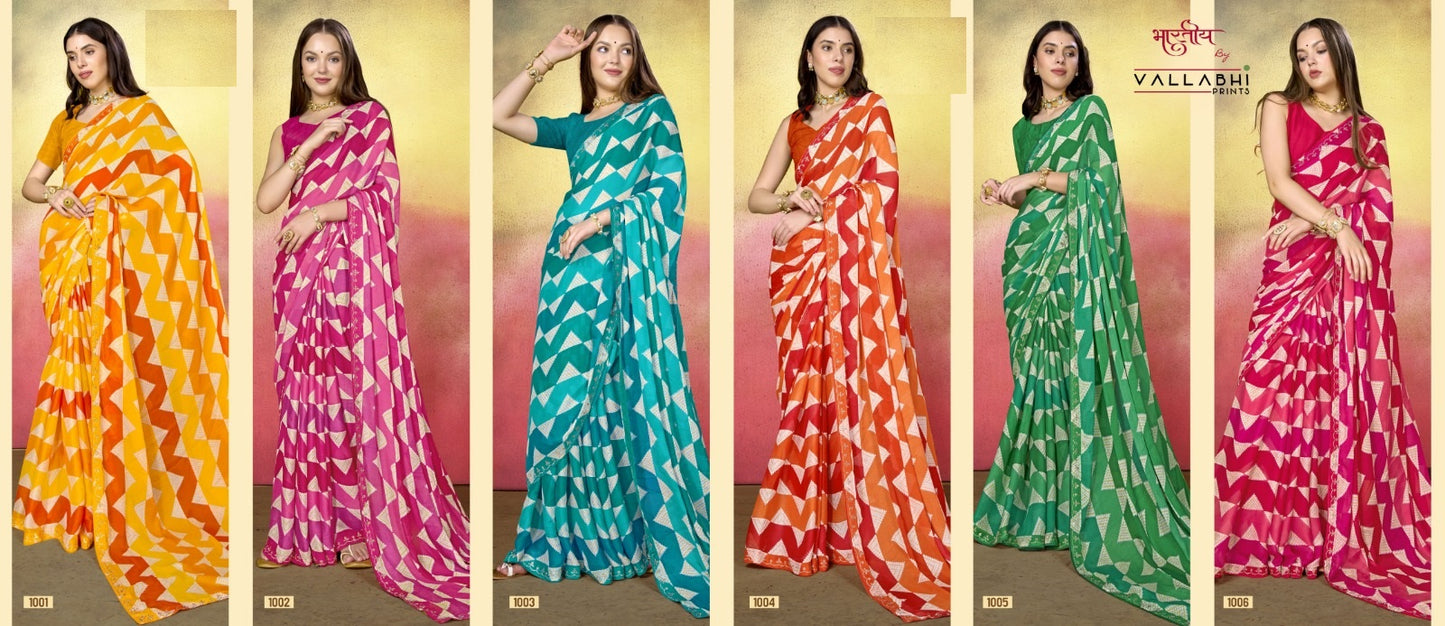 Sarina Vallabhi Prints Georgette Sarees Exporter India